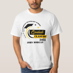 Graduate Yellow Black White Graduation T-Shirt