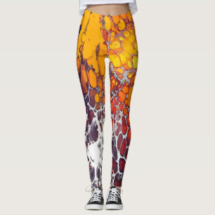 Graduated Cells, Yellow top, Orange and White Bot. Leggings