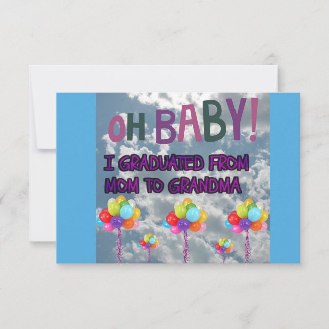 Graduated from Mum to Grandma Announcement (Front)
