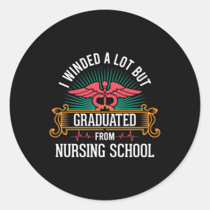 Graduated From Nursing School Classic Round Sticker