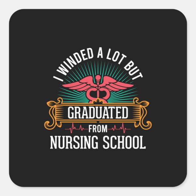 Graduated From Nursing School Square Sticker (Front)