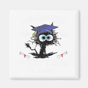 Graduated Funny Black Cat Graduation Last Day Of S Magnet