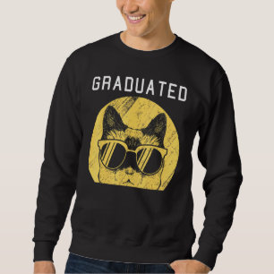 Graduated Graduation Cool Cat Sunglasses Sweatshirt