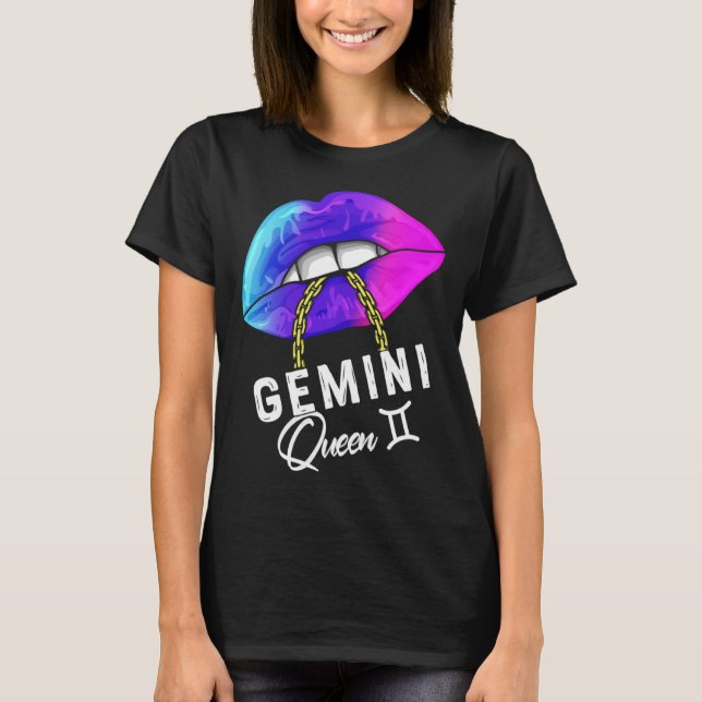 Graduated Purple Blue Gemini Queen May or June Wom T-Shirt (Front)