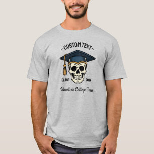 Graduated Skull Custom Name Year School T-Shirt