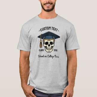 Graduated Skull Custom Name Year School T-Shirt