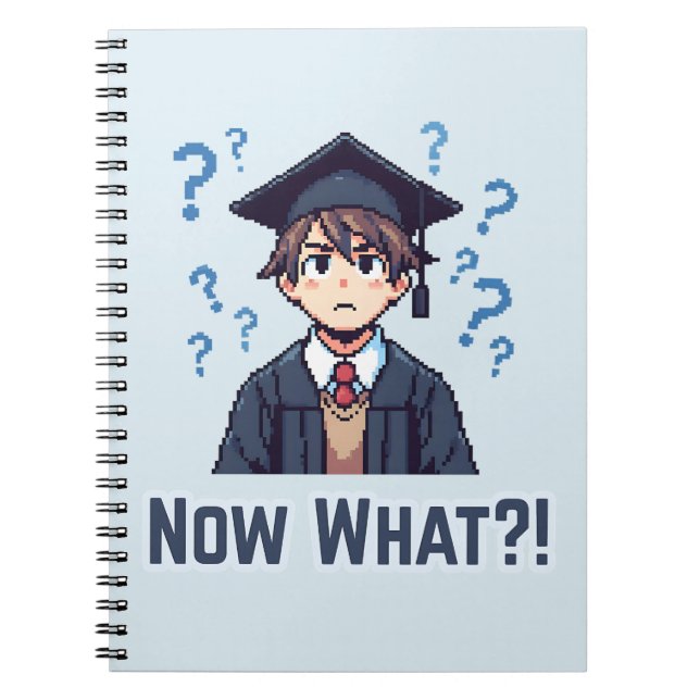 Graduated Student Wondering Spiral Photo Notebook (Front)