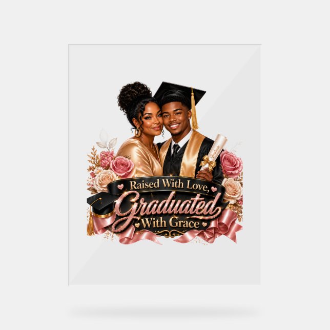  Graduated With Grace Son  Acrylic Sign (Front)