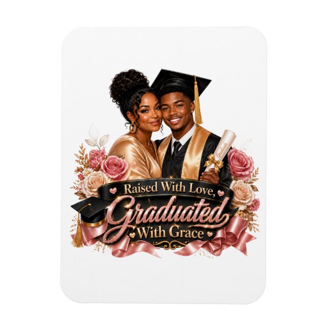  Graduated With Grace Son Folded Greeting Card Magnet (Vertical)