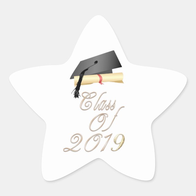 Graduating Class Of 2019 Star Stickers (Front)