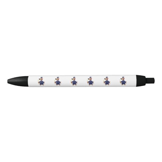 Graduating dog clipart black ink pen (Front)