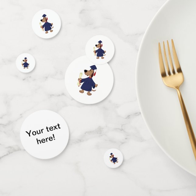 Graduating dog clipart confetti (Group)