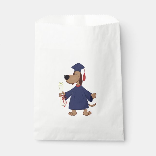 Graduating dog clipart favour bag (Front)