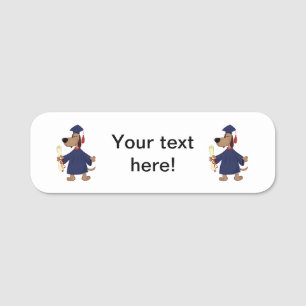 Graduating dog clipart name tag