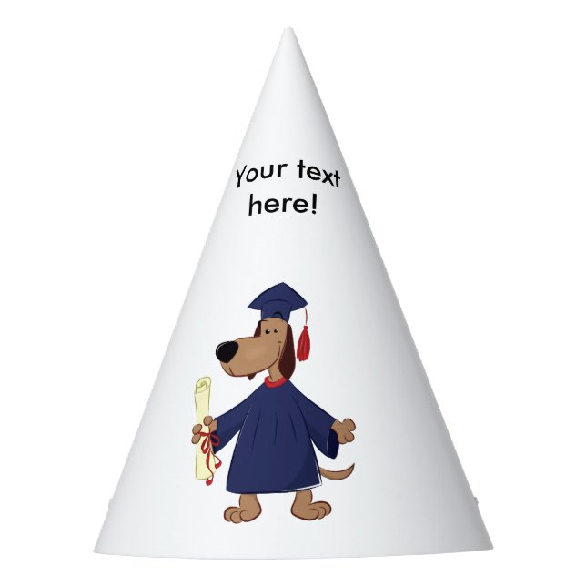 Graduating dog clipart party hat (Front)