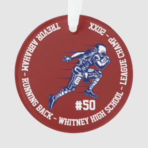 Graduating Senior Football Player Memory Keepsake Ornament