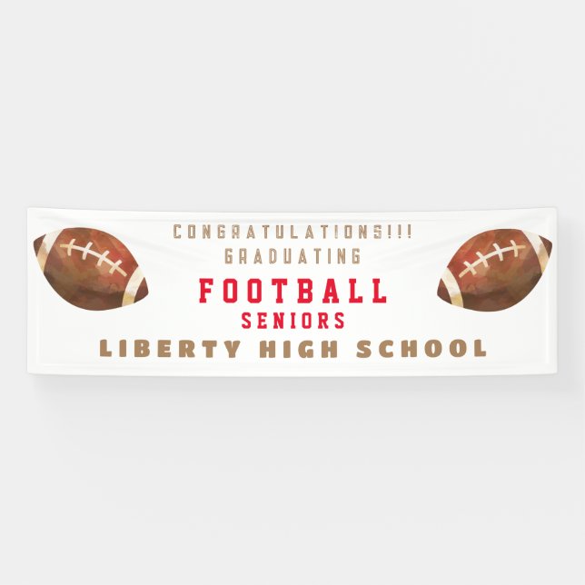 Graduating Seniors Football Banner (Horizontal)