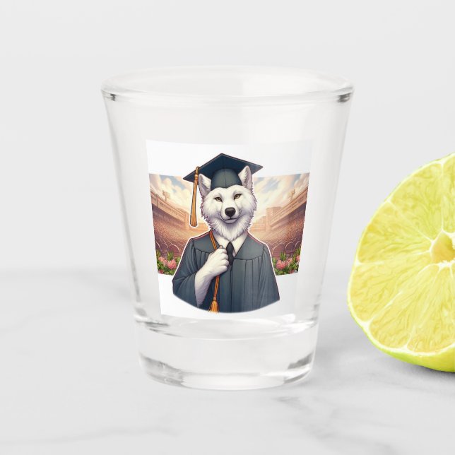 Graduating Wolf Shot Glass (Front)