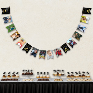 Graduation 12 Photos Class Year Name Black Gold Bunting