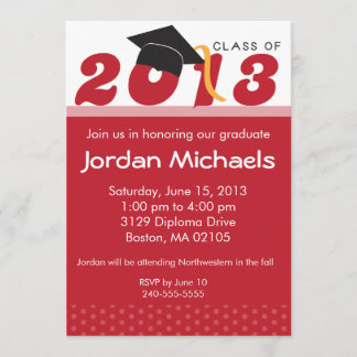 Graduation 2013 Red Dot Invitation