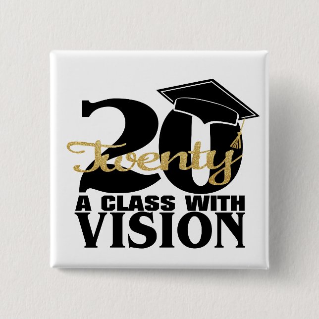 Graduation 2020 A Class With Vision 15 Cm Square Badge (Front)
