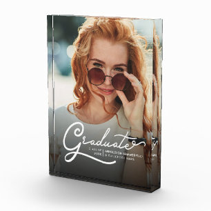 Graduation 2022 Modern Script Grad Keepake Photo Block