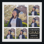 Graduation 2023 Congrats Grad 5 Photo Collage  Faux Canvas Print<br><div class="desc">Unique graduation keepsake canvas art personalised with 5 pictures and name.</div>