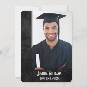 Graduation 2024 Black Leather Frame Invitation