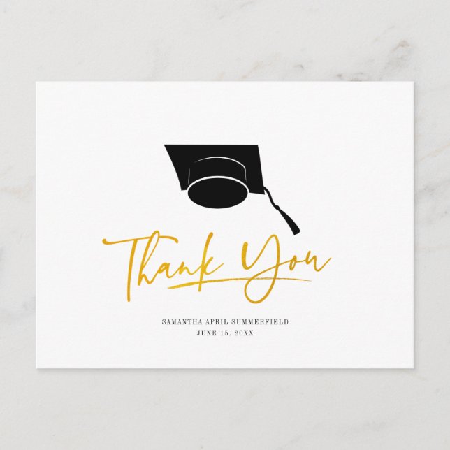 Graduation 2024 Cap Script Thank You Card (Front)