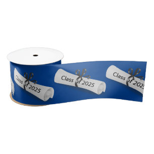 Graduation 2024 Diploma On Blue Satin Ribbon