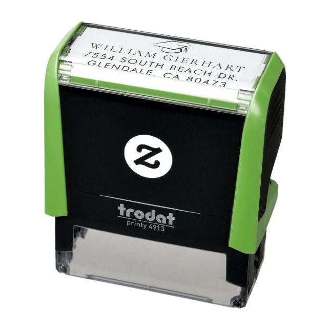 Graduation 2024 Grad Cap Return Address Self-inking Stamp (Product)
