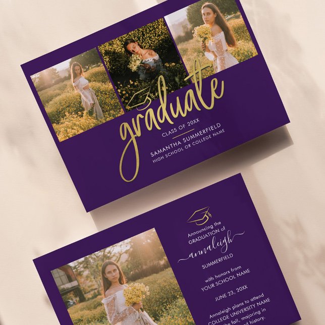 Graduation 2024 Grad Photos Script Purple Announcement (Creator Uploaded)