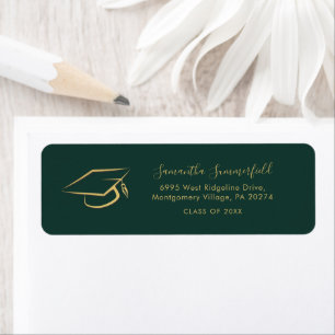 Graduation 2024 Graduate Cap Green Return Address Return Address Label