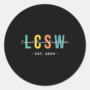 Graduation 2024 Licensed Clinical Social Worker  Classic Round Sticker