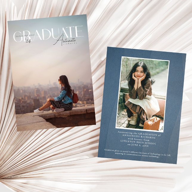 Graduation 2024 Magazine Photo Cover Grad Announcement (Magazine Graduation announcement full photo )