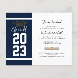 Graduation 2024 Navy Blue Modern Invitation