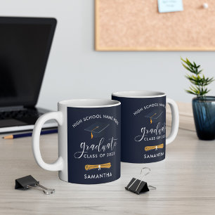 Graduation 2024 Navy Blue Personalised Two-Tone Coffee Mug