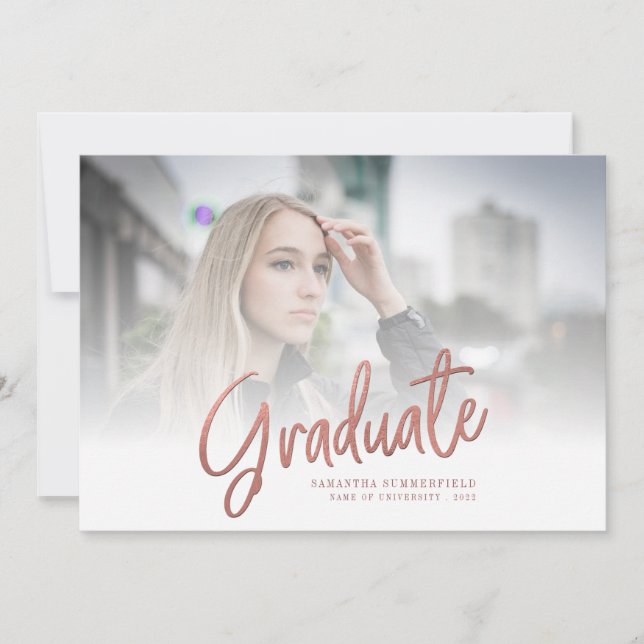 Graduation 2024 Photo Handwritten Script Grad Announcement (Front)