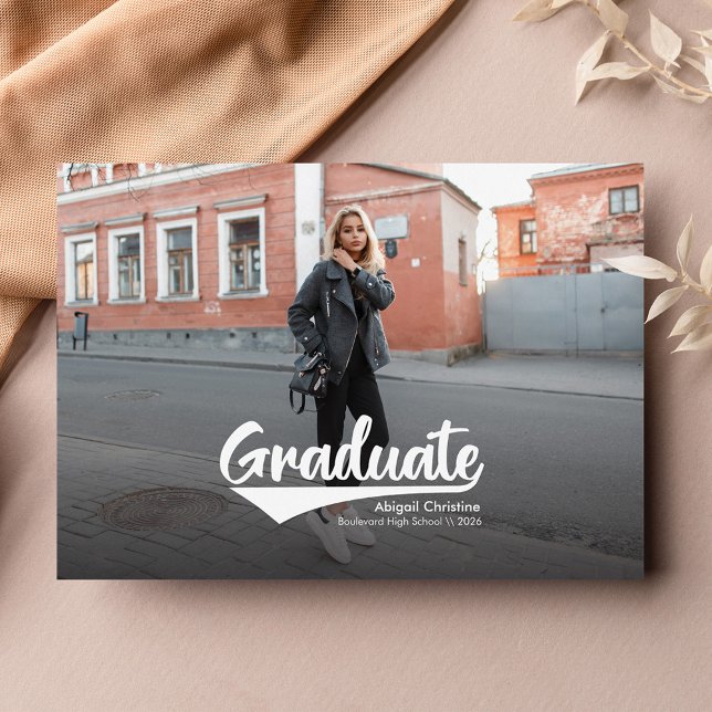 Graduation 2024 Photo Script Graduate Announcement (Modern Graduation 2024 Photo Announcement)