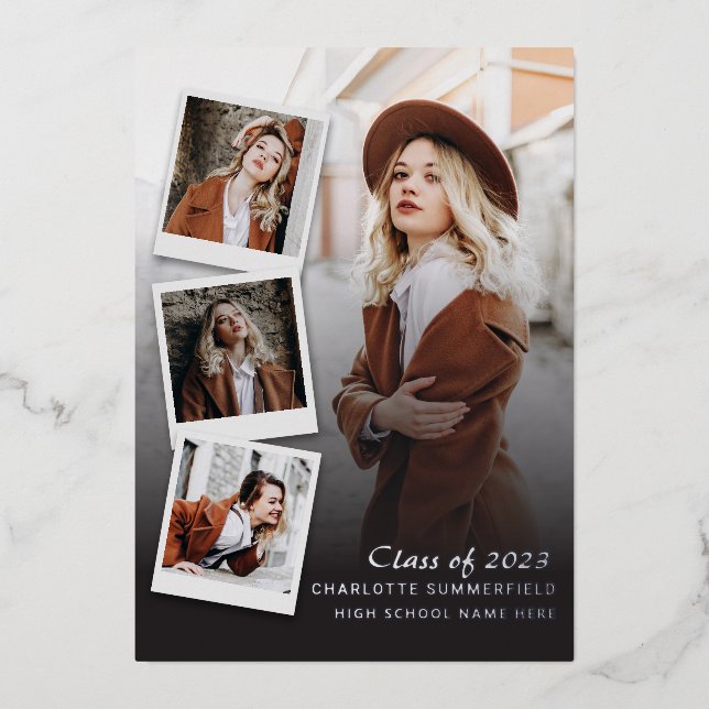 Graduation 2024 Photo Silver Foil Announcement (Front)