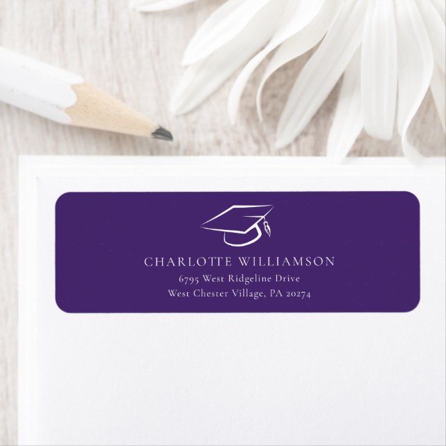 Graduation 2024 Purple Return Address Label (Insitu)