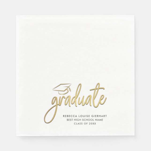 Graduation 2024 Script Grad Party Paper Napkin (Front)