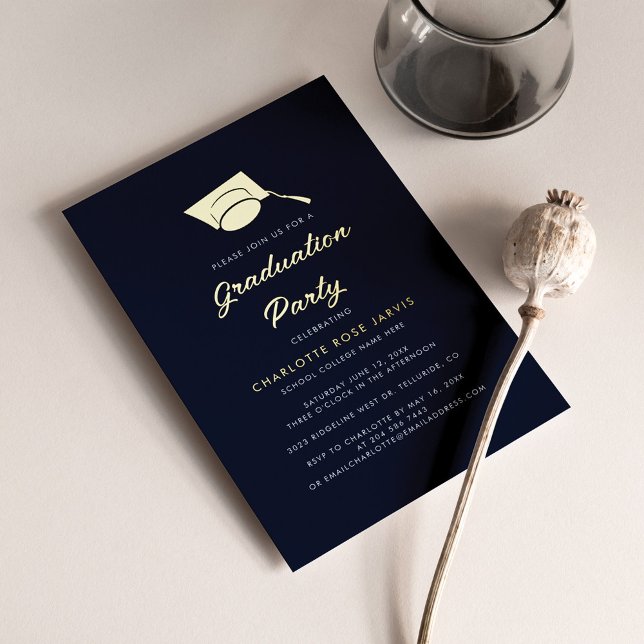 Graduation 2024 Script Navy Blue Grad Party Gold (Creator Uploaded)