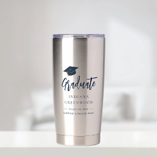 Graduation 2024 Script Navy Blue Personalised Grad Insulated Tumbler