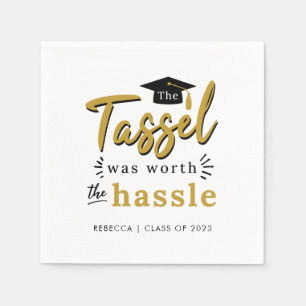  Graduation 2024 Tassel Was Worth the Hassle Party Napkin