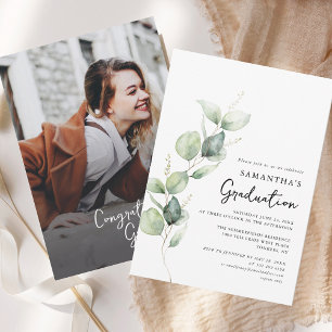Graduation 2025 Botanical Photo Grad Party Invitation
