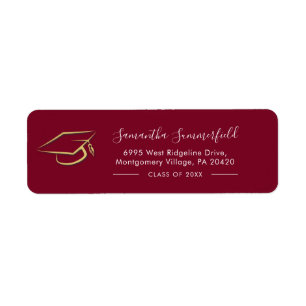 Graduation 2025 Burgundy Return Address Label