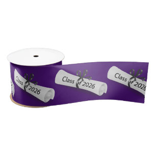 Graduation 2025 Diploma On Purple Satin Ribbon