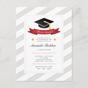 Graduation 2025 Elegant Grad Party Invitation Postcard
