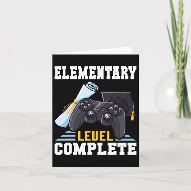 Graduation 2025 Elementary Level Complete Retro Ga Card (Front)